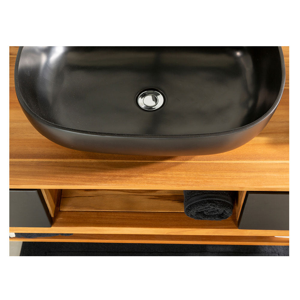 Lavandino da appoggio 'Snob2.0 Basin' in resina cm 55x40x16h by Cipi - Nero lucido