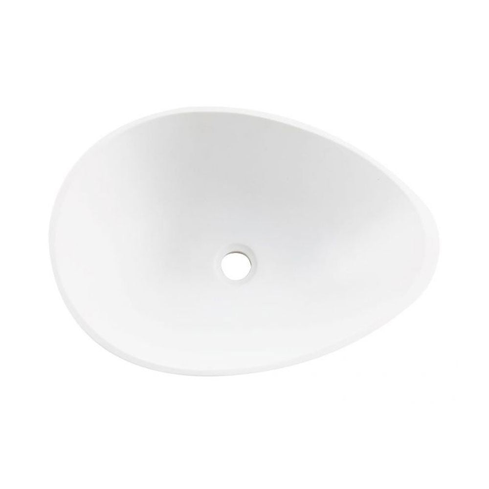 Lavabo da appoggio modello Sodo Basin in resina cm 53x38x16h di Cipi - Bianco