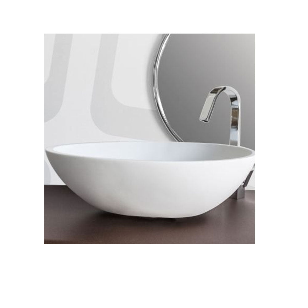 Lavabo da appoggio modello Sodo Basin in resina cm 53x38x16h di Cipi - Bianco
