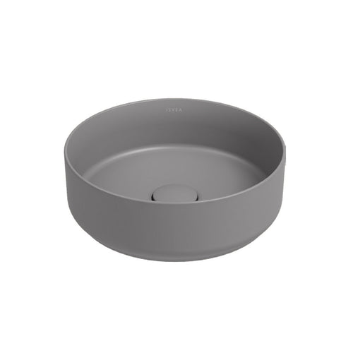 Lavabo d'appoggio tondo senza foro BathCore serie Infinity 36 cm color Grigio Pietra Opaco