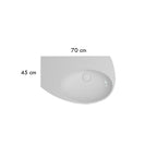 Lavabo Sospeso con piano d'appoggio laterale 70x45 cm Ceramica Globo Mode - vasca a destra