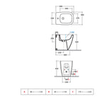 Bidet filoparete Multi 50x36 cm modello Genesis Ceramica Globo