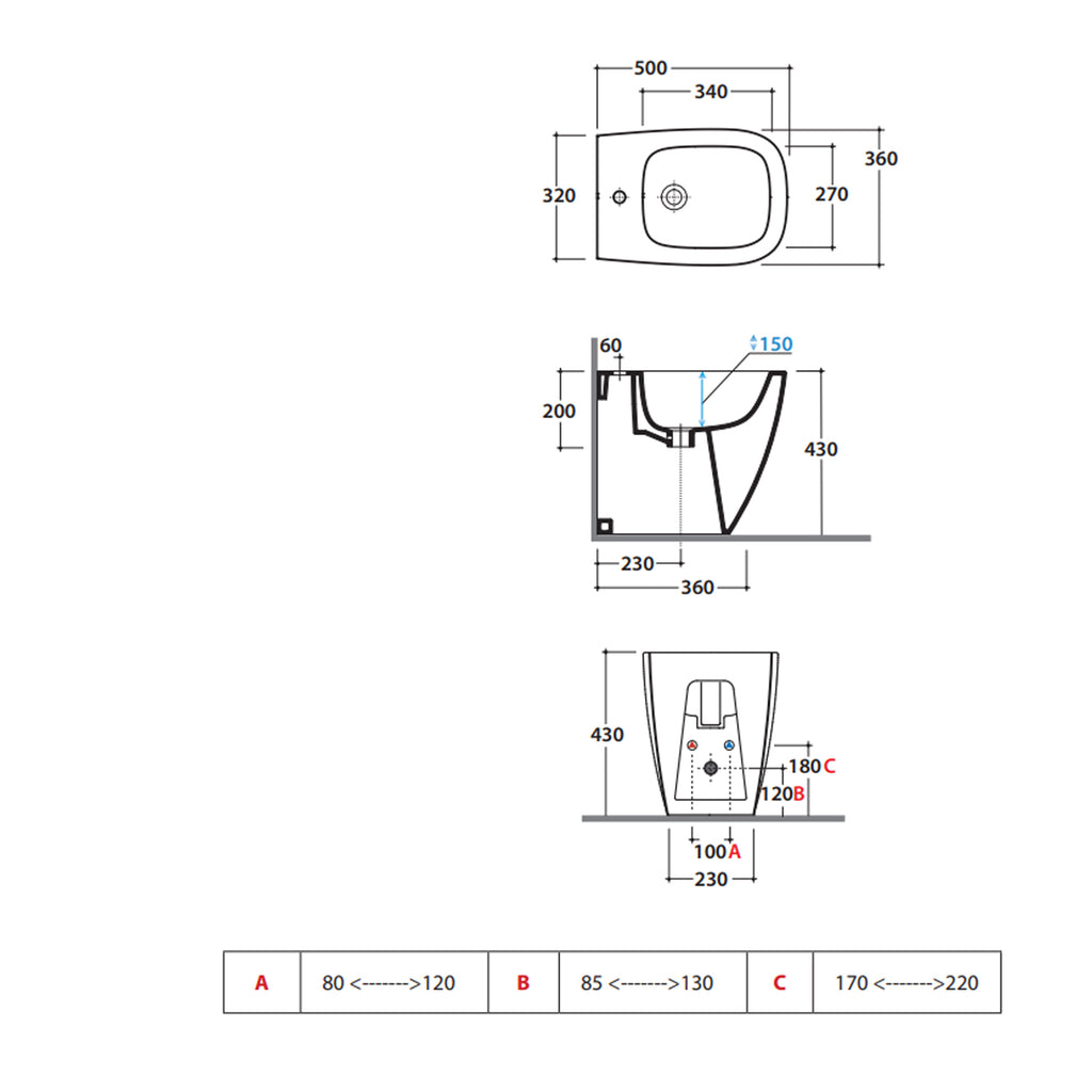 Sanitari filoparete con scarico Multi senza brida 50x36 cm modello Genesis Ceramica Globo - sedile soft close