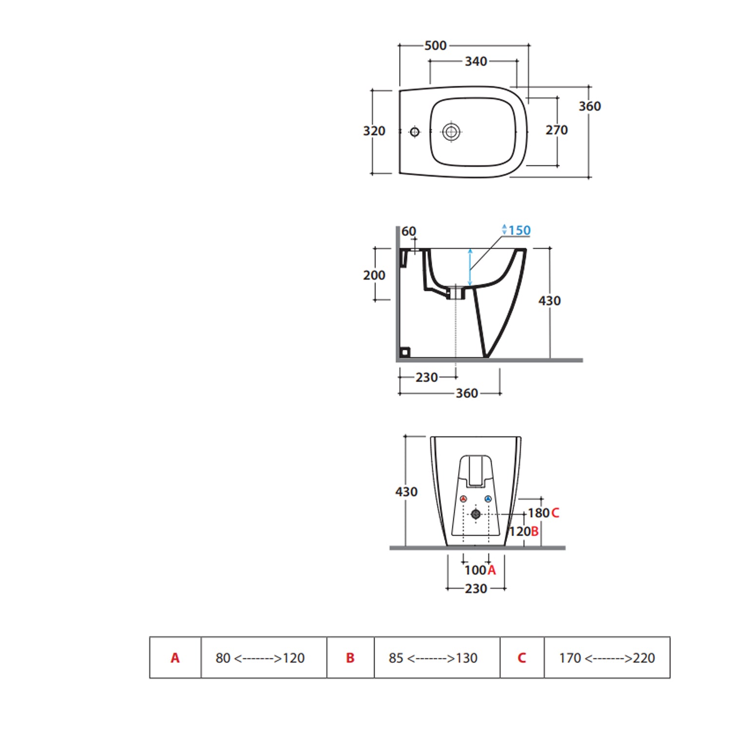 Sanitari filoparete con scarico Multi senza brida 50x36 cm modello Genesis Ceramica Globo - sedile soft close