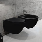 Sanitari sospesi con sedile soft-close 54x36 cm modello 4all Ceramica Globo - Nero Opaco