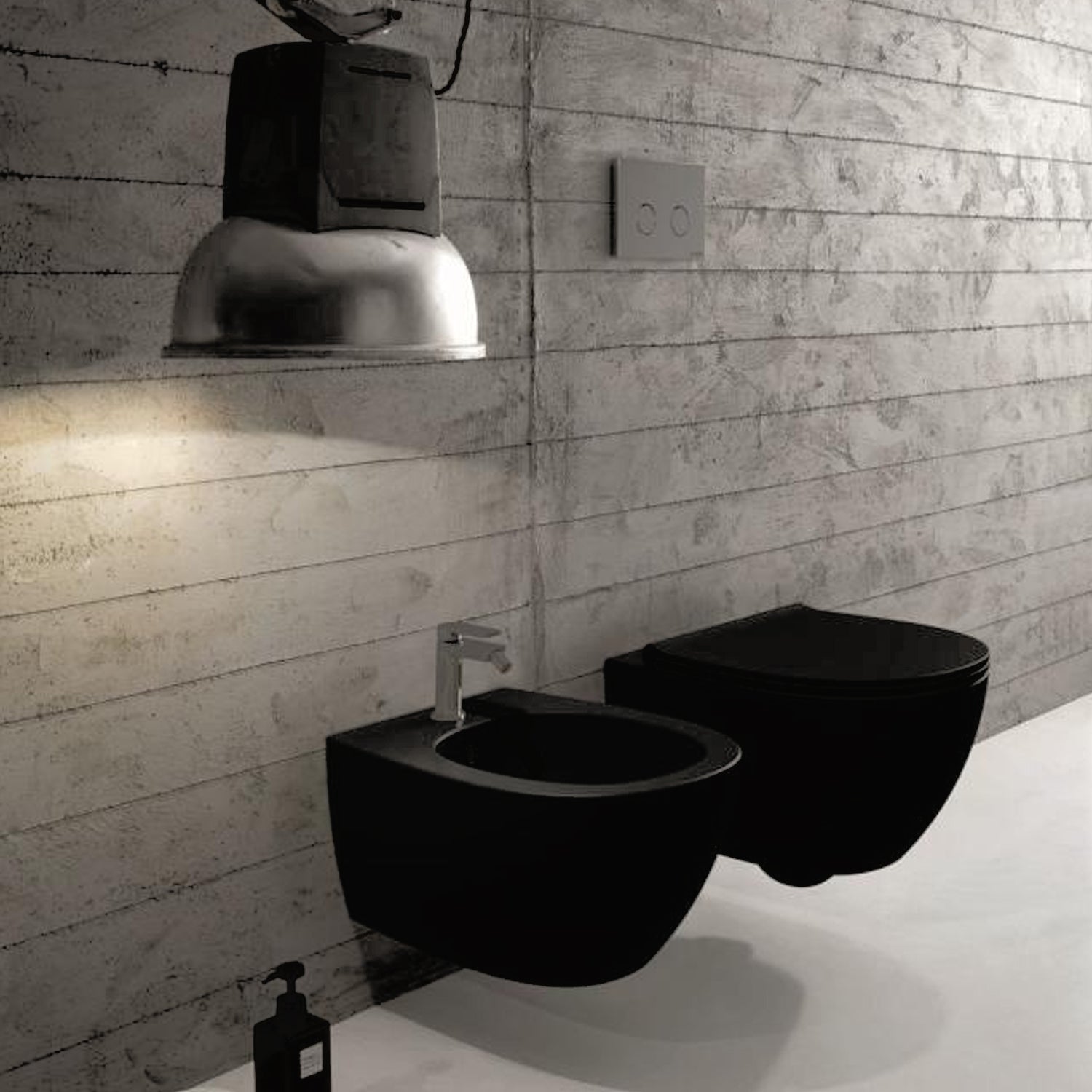 Sanitari sospesi con sedile soft-close 48x37 cm modello 4all Ceramica Globo - Nero Opaco