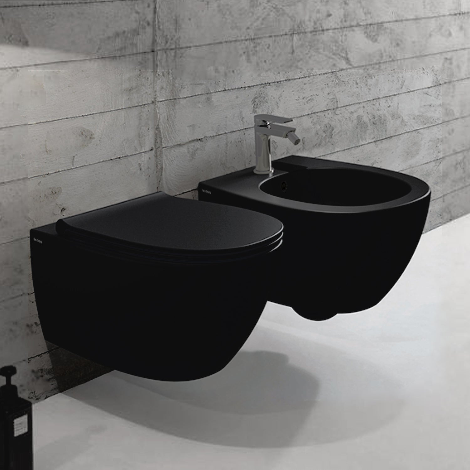 Sanitari sospesi con sedile soft-close 48x37 cm modello 4all Ceramica Globo - Nero Opaco