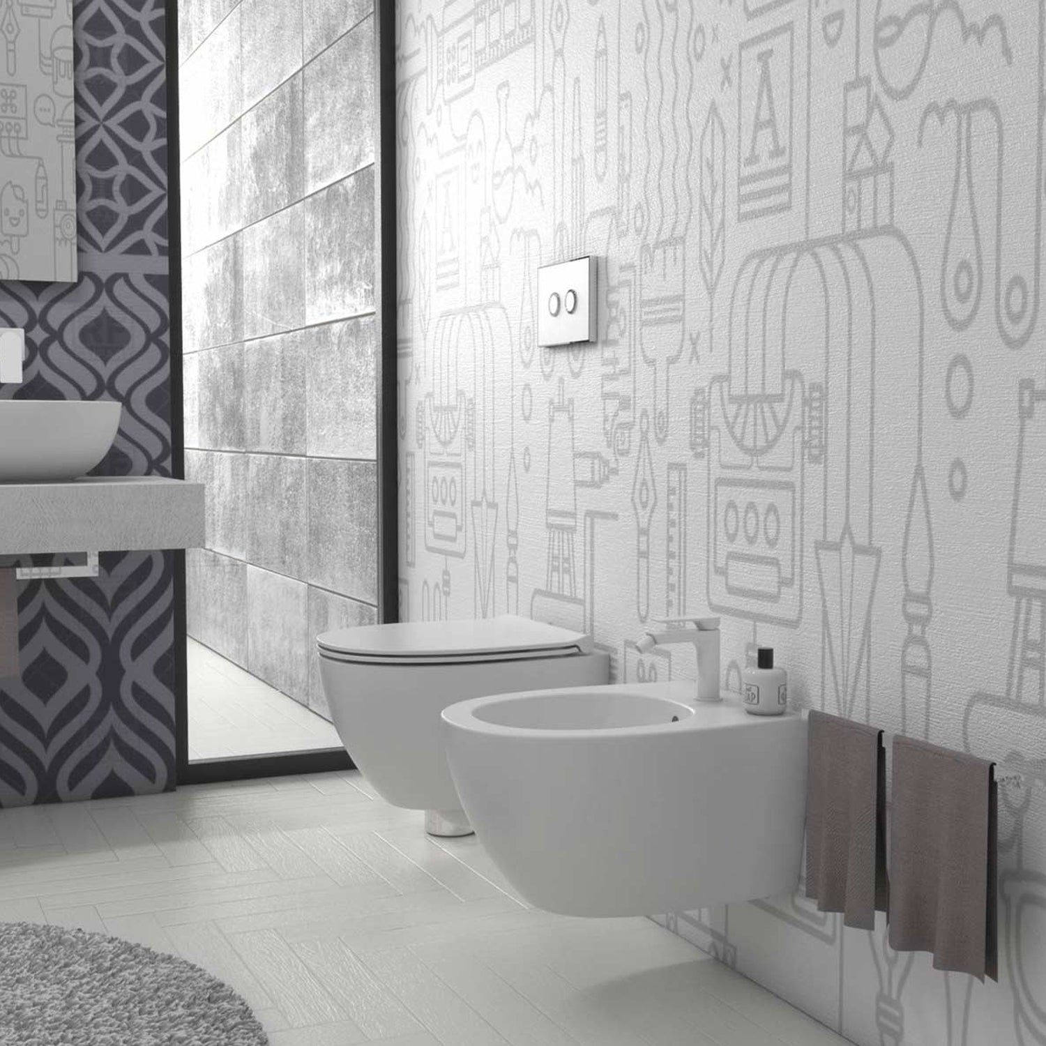 Sanitari sospesi con sedile soft-close 54x36 cm modello 4all Ceramica Globo - Bianco Opaco