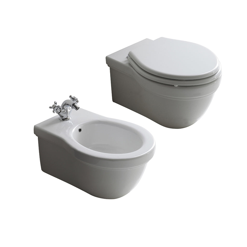 Sanitari sospesi 55x38 cm serie Ethos di Ceramica Galassia con sedile soft-close