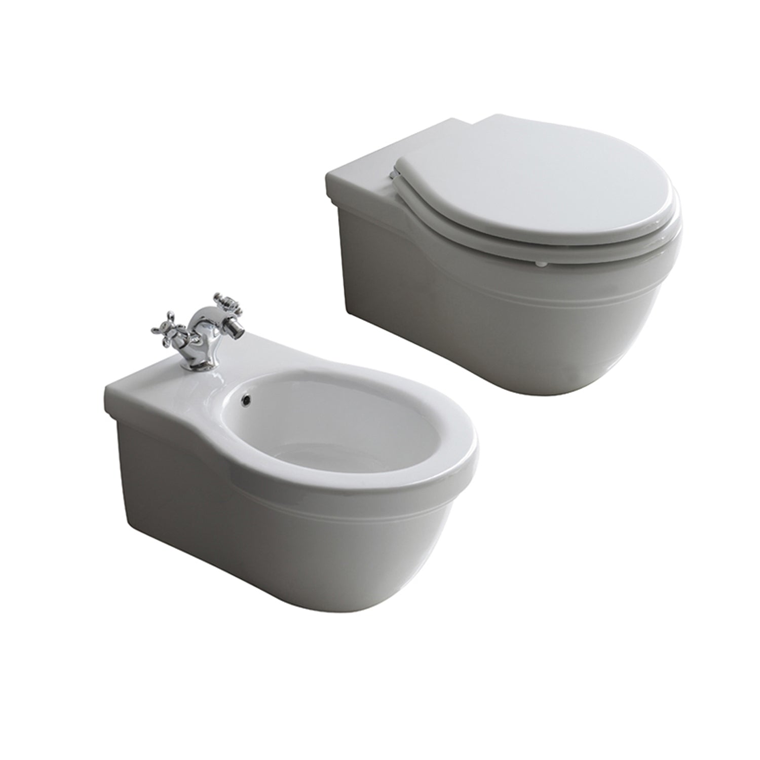 Sanitari sospesi 55x38 cm serie Ethos di Ceramica Galassia con sedile soft-close