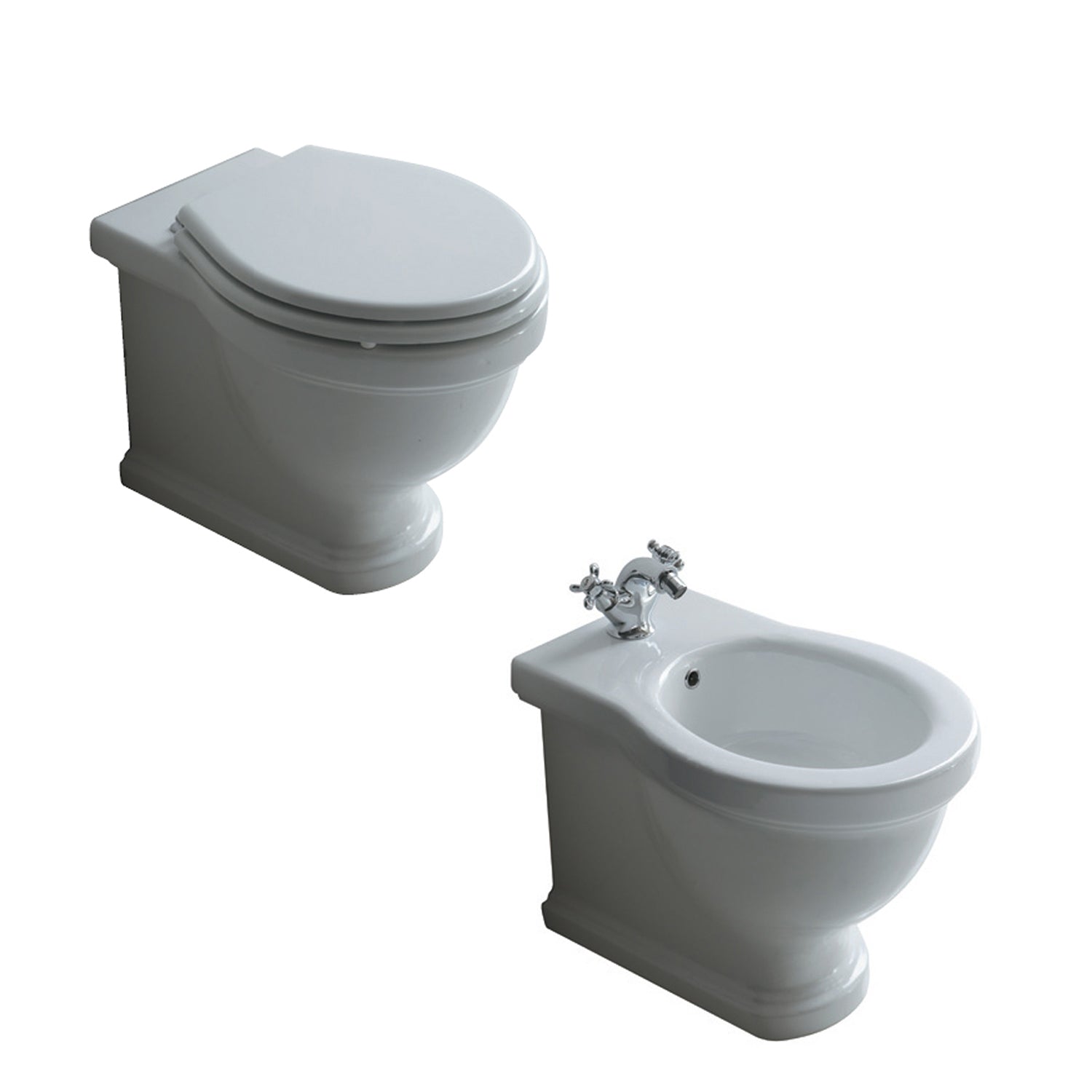 Sanitari filo parete 55x38 cm serie Ethos di Ceramica Galassia con sedile soft-close