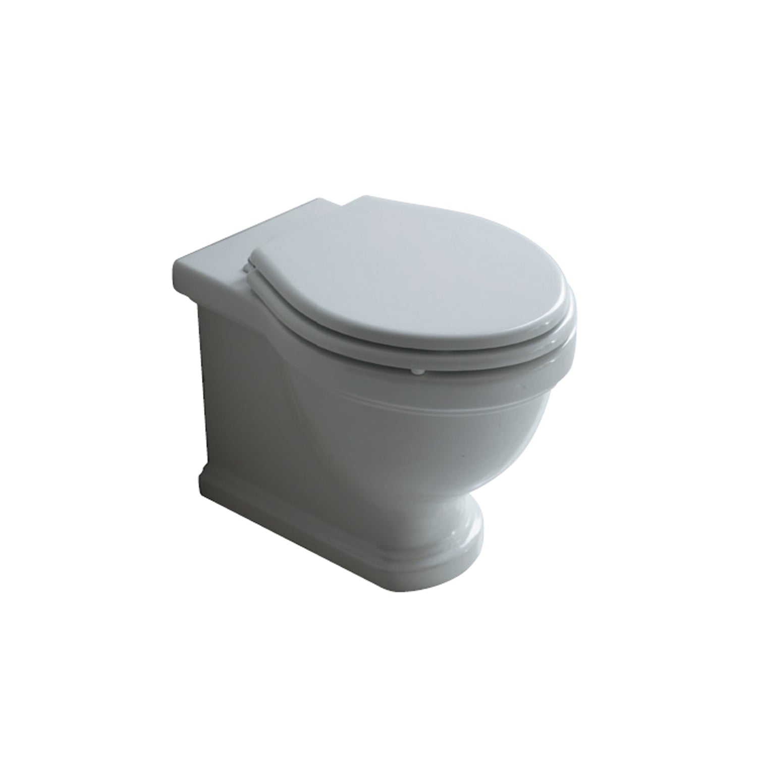 Vaso filo muro 55x38 cm con sedile soft close serie Ethos di Ceramica Galassia