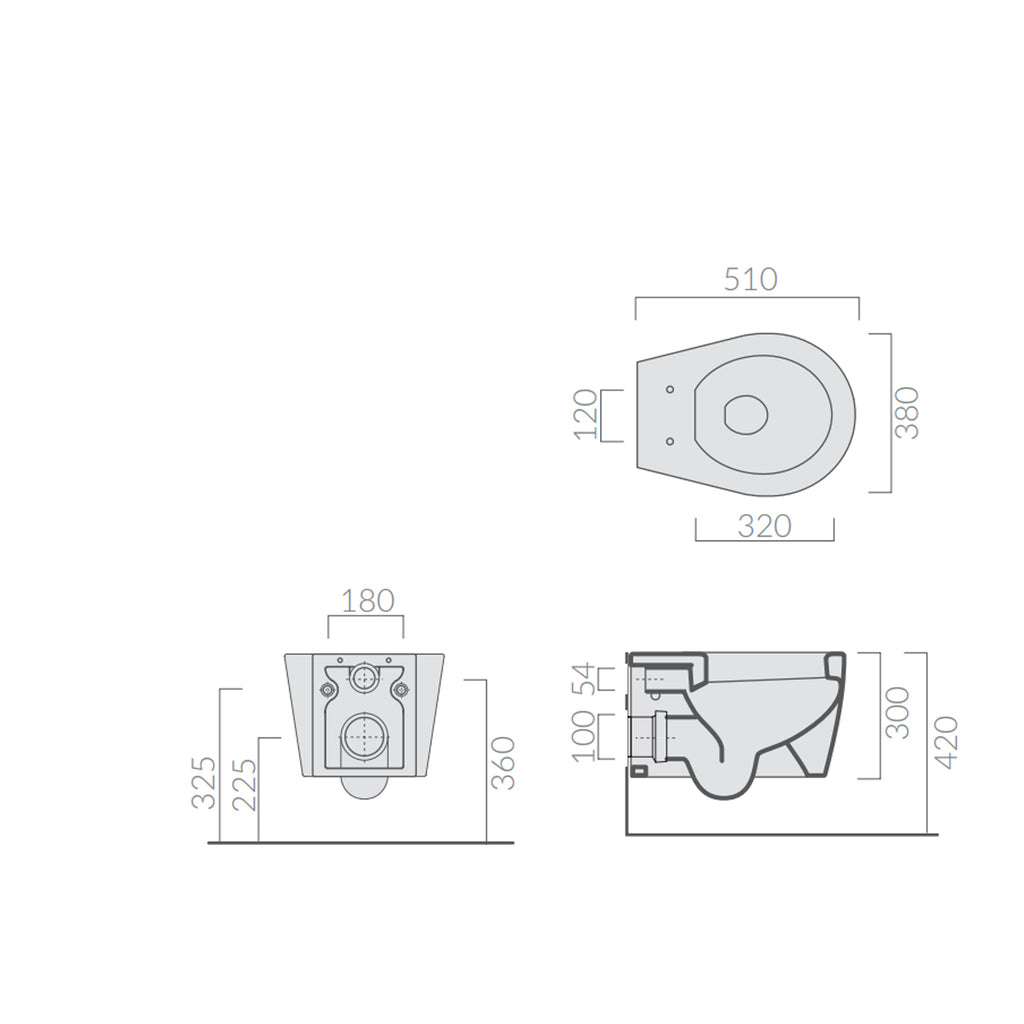Sanitari sospesi 51x38 cm serie Xes di Ceramica Galassia con sedile soft-close