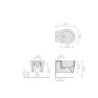 Sanitari sospesi 51x38 cm serie Xes di Ceramica Galassia con sedile soft-close