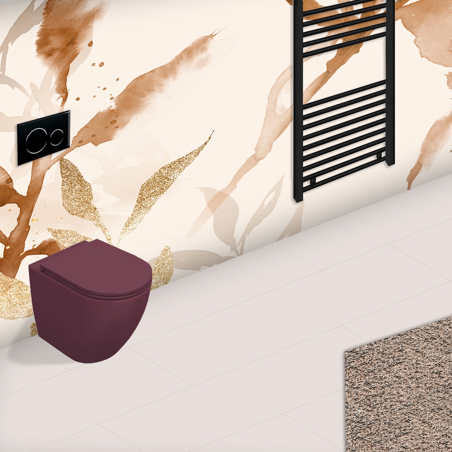 Vaso filomuro Rimless BathCore serie Infinity 52x36