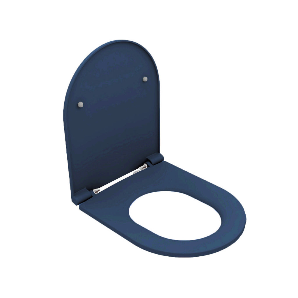 Copriwater  in termoindurente Soft Close per vaso Filomuro BathCore serie Infinity color Blu Opaco