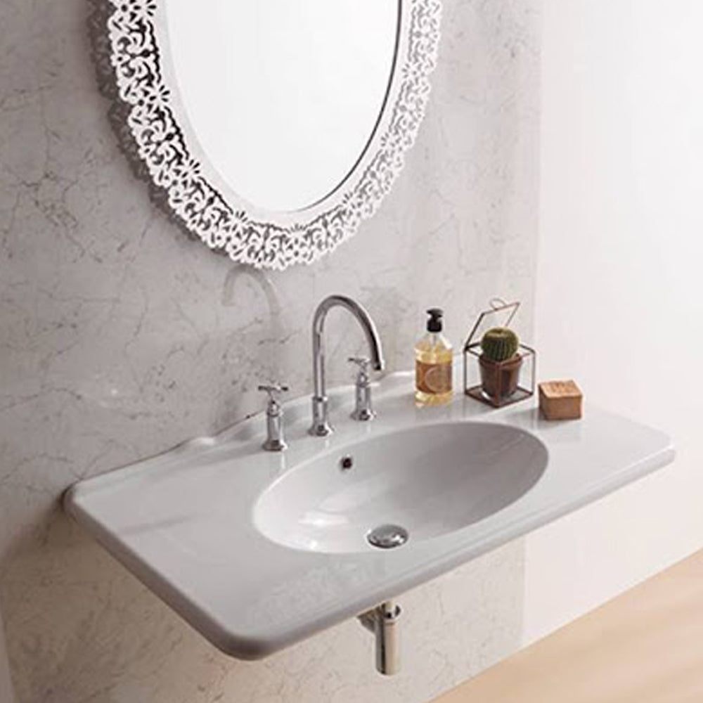 Lavabo sospeso 100x55 Ceramica Globo PAESTUM PA023.BI