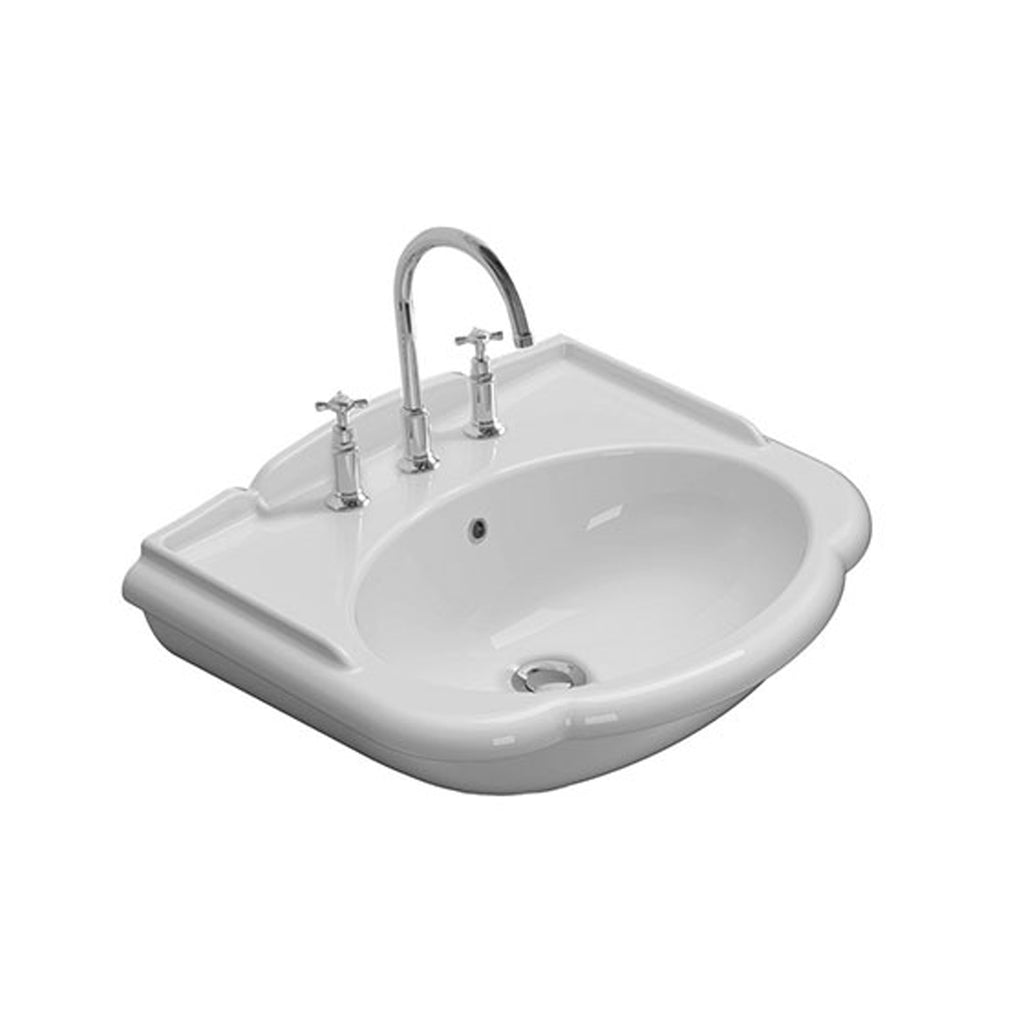 Lavabo sospeso stile classico 62x54 cm Ceramica Globo PAESTUM