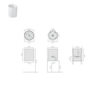 Lavandino da appoggio/sospeso cm Ã¸37x46h serie Core di Ceramica Galassia -  Bianco Matt