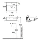 Lavabo da appoggio squadrato Ceramica Azzurra Elegance 42x35 cm