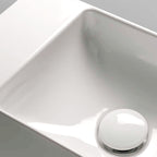 Lavabo 50x25x12h cm. Installazione sospesa o da appoggio. Completo di fissaggi. In ceramica biancaÂ 