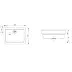 Lavabo sospeso modello Virginia in ceramica 60x45 cm H. 21 cm