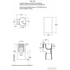 Lavabo Lavamani Sospeso Nativo Ceramica Azzurra senza foro rubinetto bianco lucido