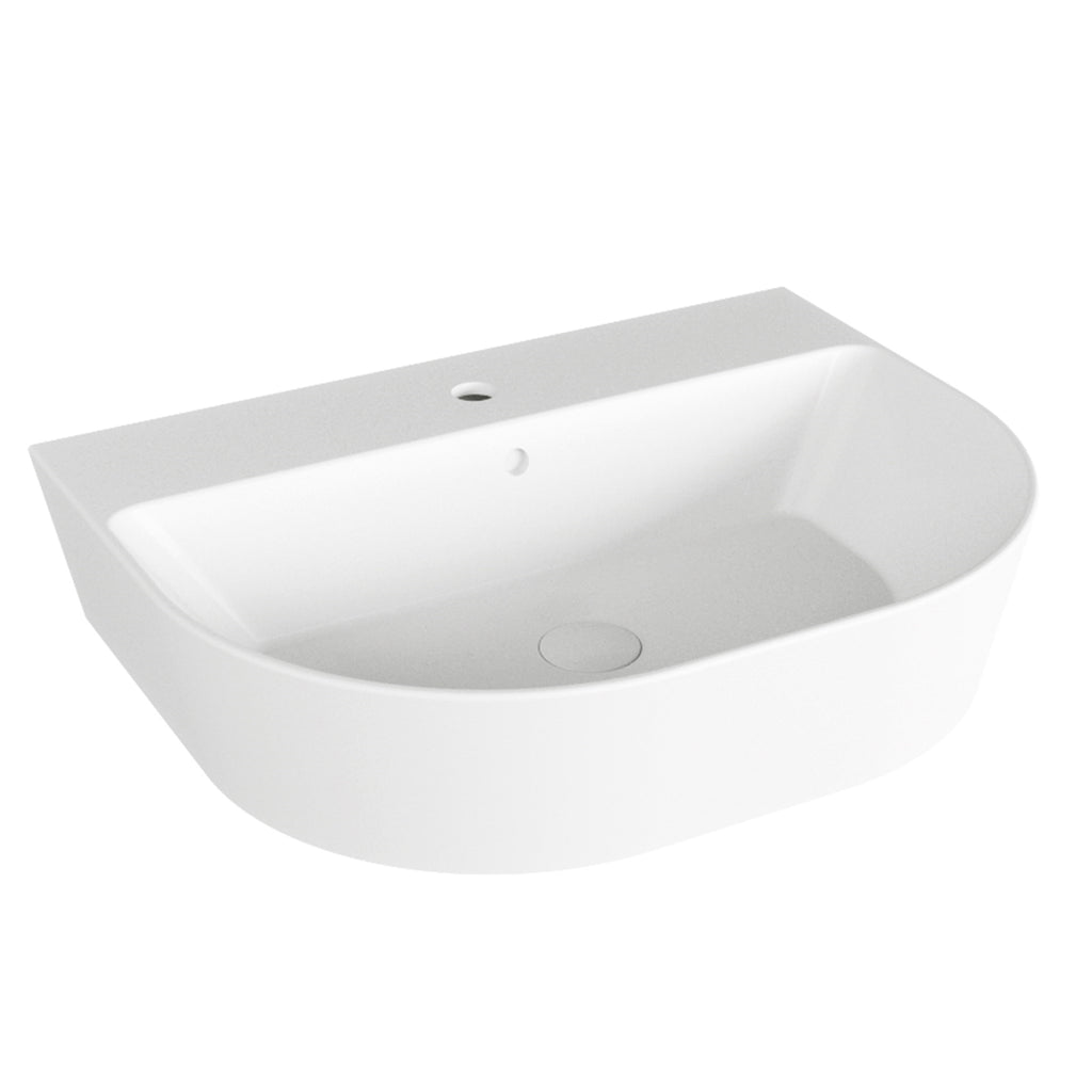 Lavabo sospeso/appoggio 65x50 cm Serie Forma di Azzurra Ceramica - Bianco Lucido