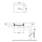 Lavabo d'arredo installazione appoggio 'Zeta' Ceramica Azzurra cm 50x38x13h
