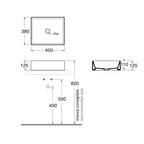 Lavabo da appoggio 45x38 cm Ceramica Azzurra Elegance Squared Bianco Lucido