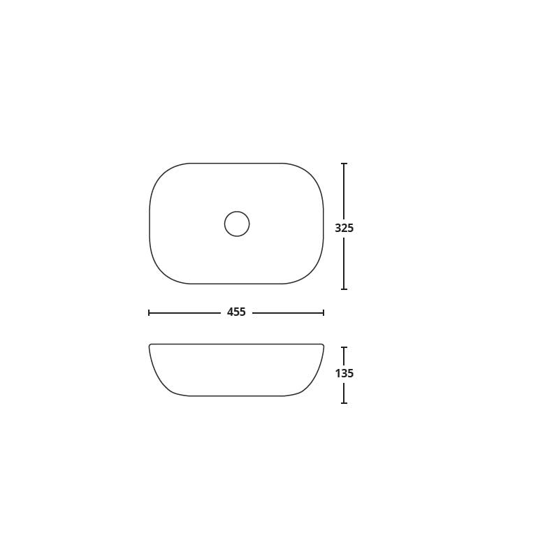 Lavabo da appoggio rettangolare Althea 45