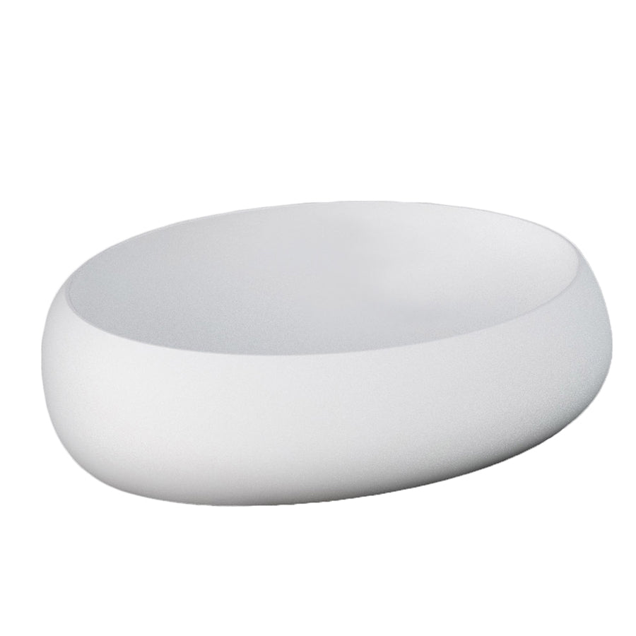 Lavabo ciotola ovale da appoggio modello Cloud Rak Ceramics cm 58x40 ceramica bianco opaco