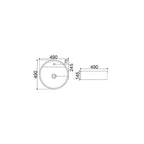 Lavabo d'appoggio tondo ceramica bianca diametro 49 cm con troppo pieno