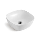 Lavabo consolle quadro 40x40 cm bianco in ceramica BathCore linea Alba