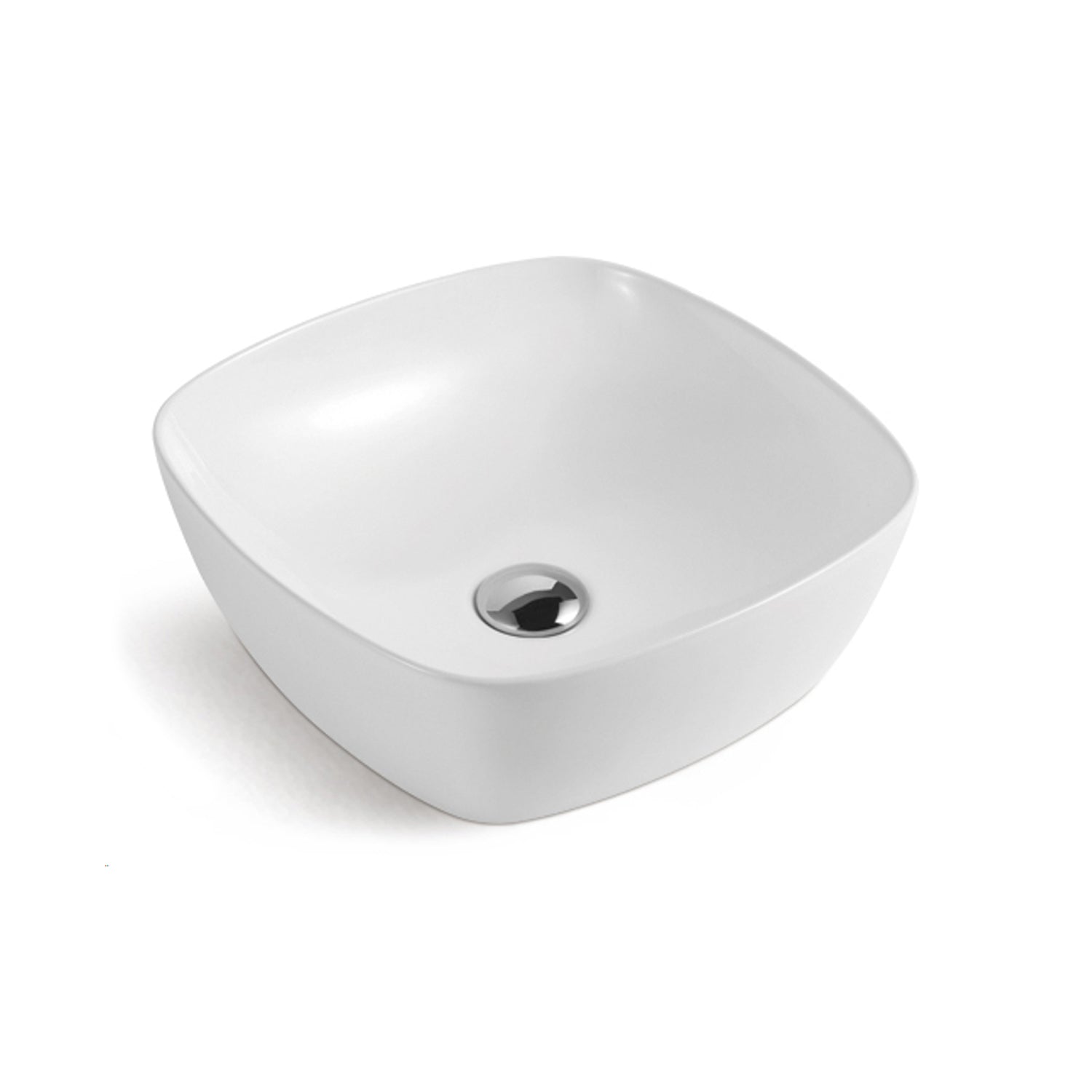 Lavabo consolle quadro 40x40 cm bianco in ceramica BathCore linea Alba