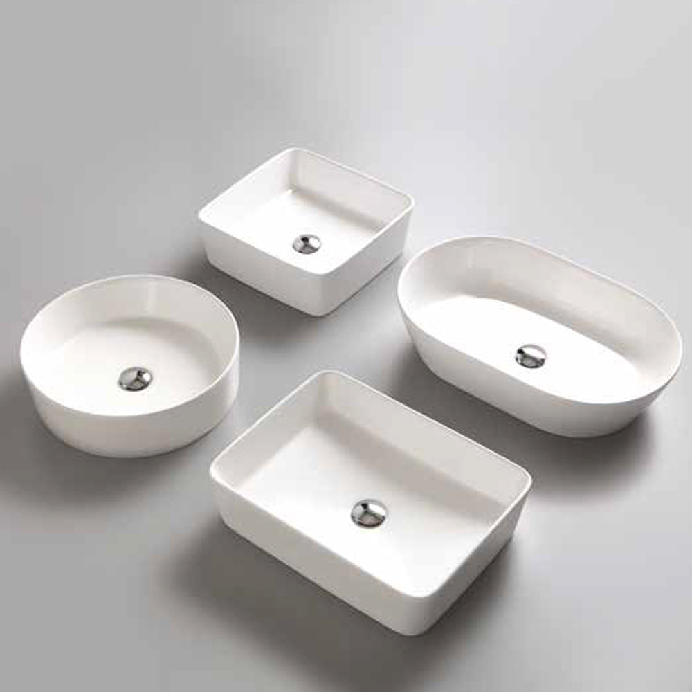 Lavabo d'arredo installazione appoggio 'Zeta' Ceramica Azzurra cm 44x13h