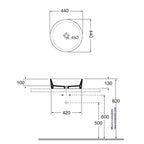 Lavabo d'arredo installazione appoggio 'Zeta' Ceramica Azzurra cm 44x13h
