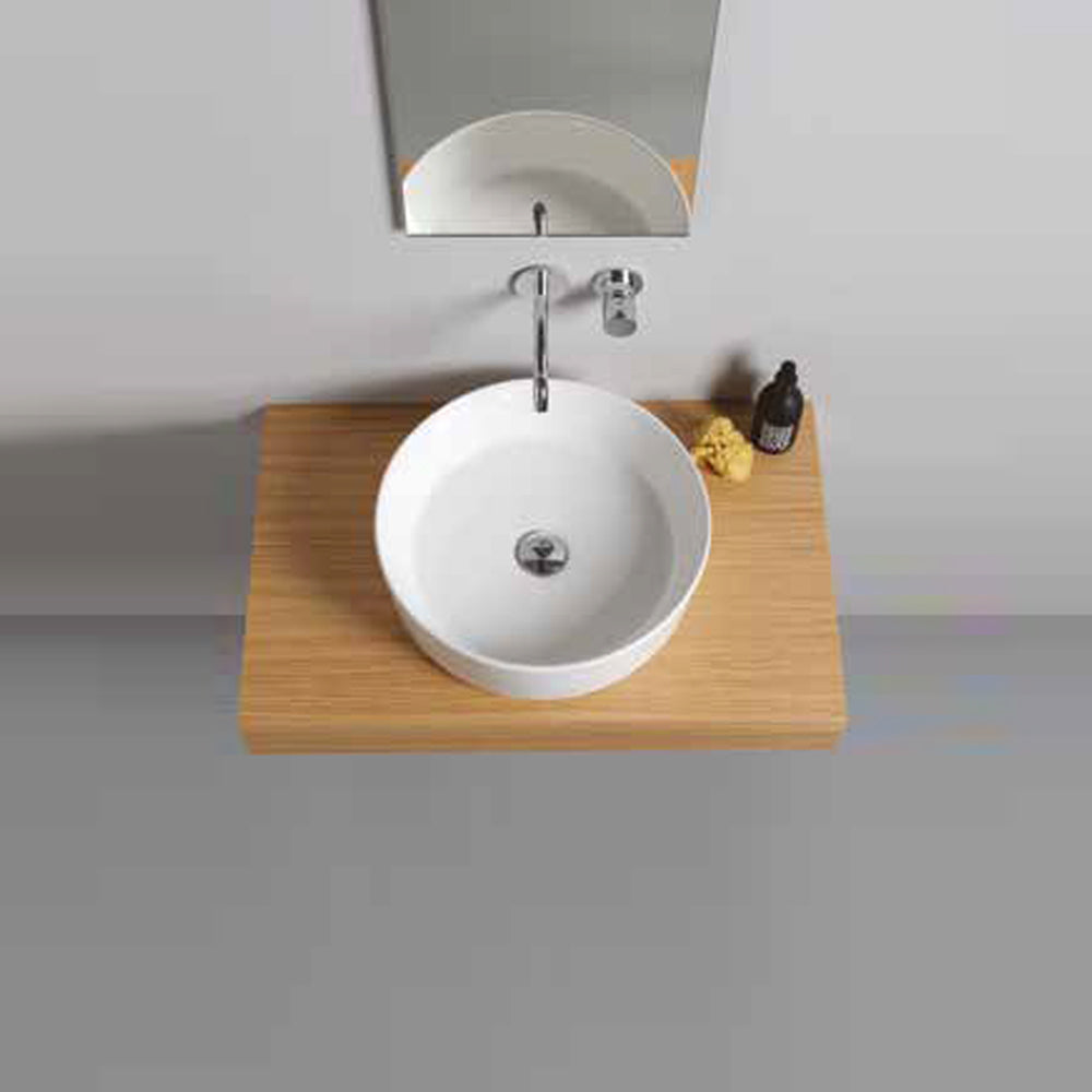 Lavabo d'arredo installazione appoggio 'Zeta' Ceramica Azzurra cm 44x13h
