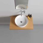 Lavabo d'arredo installazione appoggio 'Zeta' Ceramica Azzurra cm 44x13h