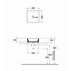 Lavabo appoggio Quadro 38cm in ceramica bianco lucido