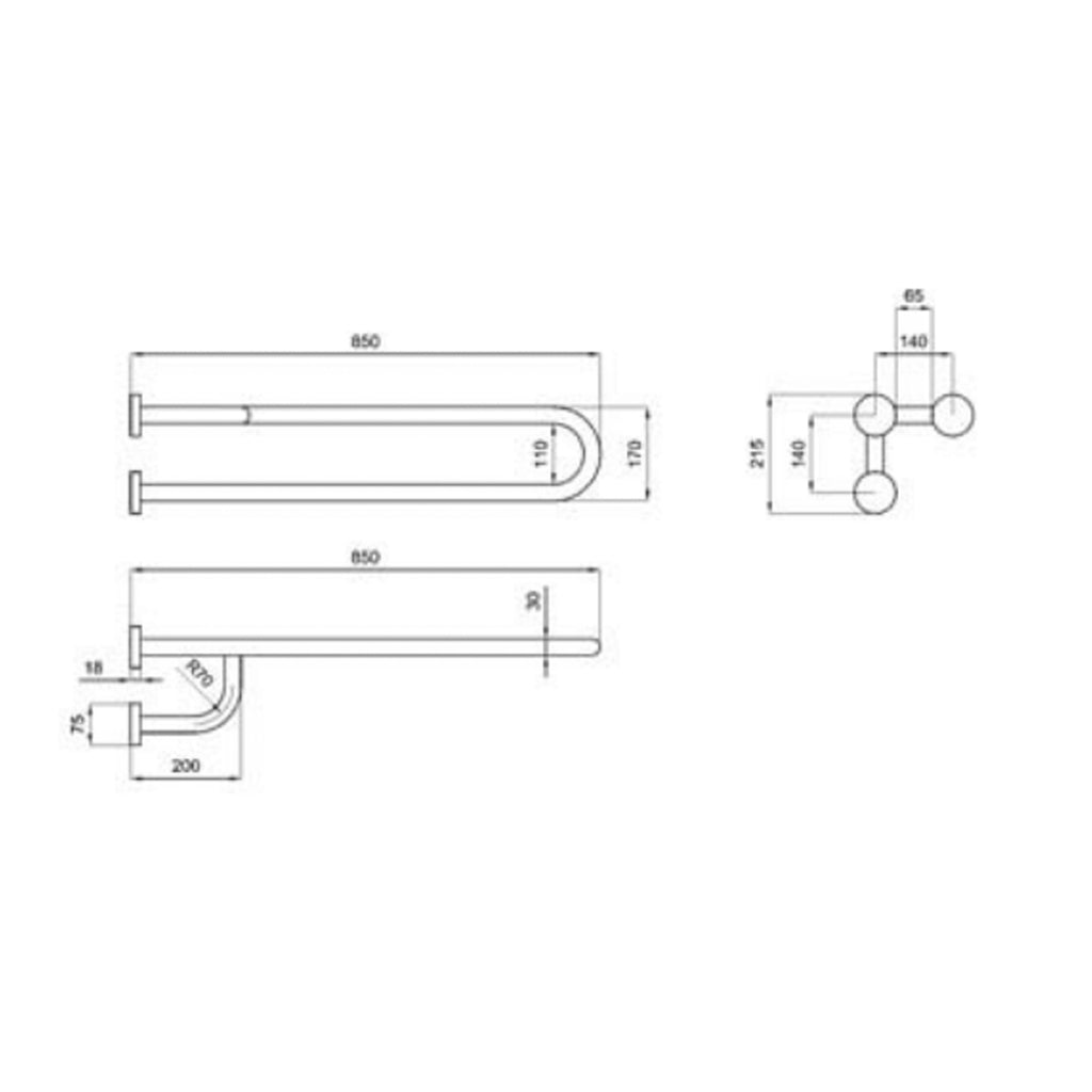 Barra di sostegno con rinforzo 85 cm