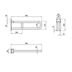 Barra di sostegno ribaltabile con dispositivo di bloccaggio - 65 cm