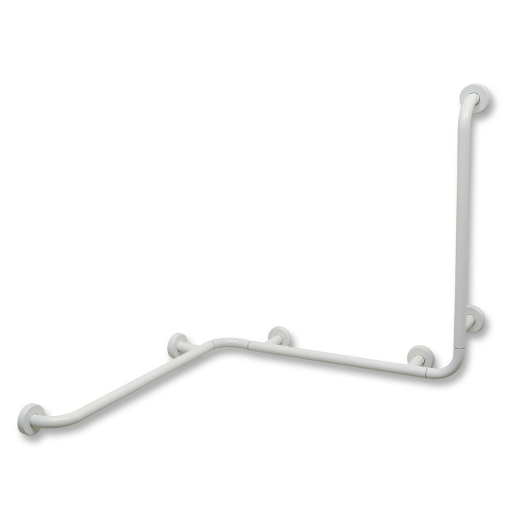 Corrimano ad angolo con montante a destra 65x65x75 cm â€“ Bianco