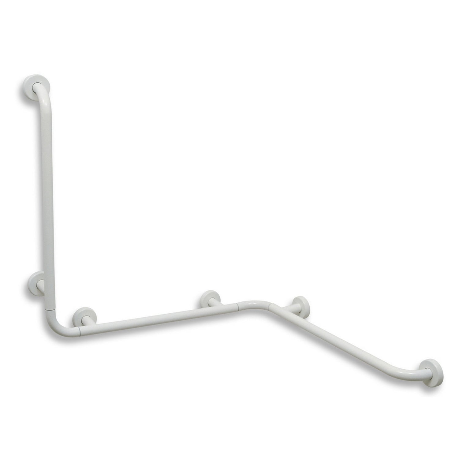 Corrimano ad angolo con montante a sinistra 70x70x80 cm - Bianco