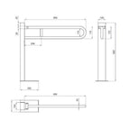 Barra di sostegno ribaltabile a colonna con dispositivo di bloccaggio - 85 cm