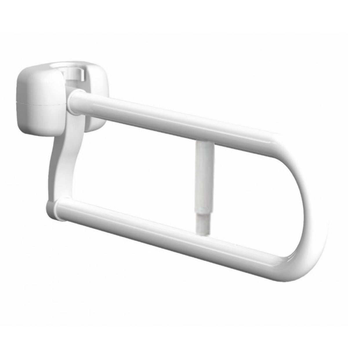 Barra di sostegno ribaltabile con portacarta 80 cm â€“ Bianco laccato