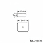 Lavabo da appoggio 50x40 bianco in ceramica BathCore collezione Alba