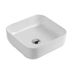 Lavabo consolle quadro 39cm bianco in ceramica BathCore linea Alba