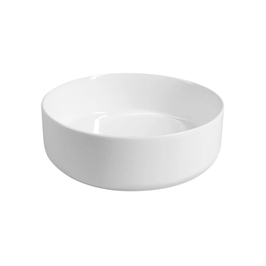 Lavabo da appoggio tondo in ceramica bianco lucido BathCore serie Infinity diam. cm 36