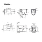 Sanitari filomuro senza brida Ceramica Azzurra serie Comoda